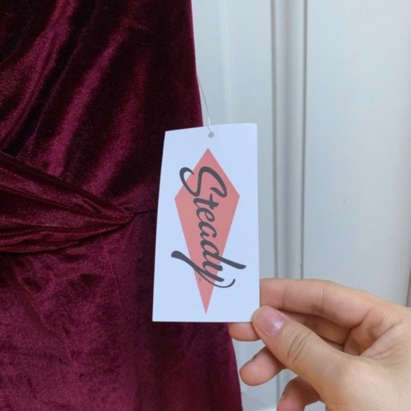 ModCloth Steady Merlot Velvet Pinup Dress RARE - Picture 8 of 8